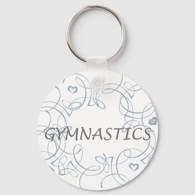 Gymnastics with Swirl Keychain (Front)