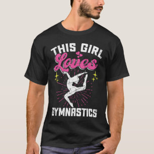 Gymnastics Women Girls Teens Gymnast Dance Retro V T-Shirt