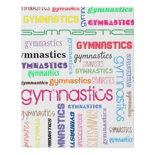Gymnastics Word Art Faux Canvas Print