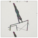 Gymnastics Word Art On Uneven Bars Fabric