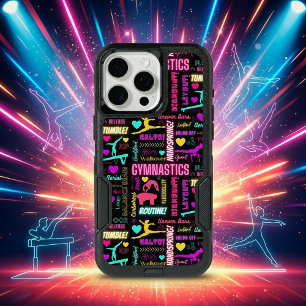 Gymnastics Word Art Pink Purple Teal Yellow Heart iPhone 15 Pro Max Case