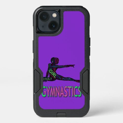 Gymnastics Word Art Purple iPhone 13 Case
