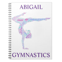Gymnastics Word Art Spiral Notebook
