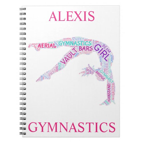 Gymnastics Word Art Spiral Notebook