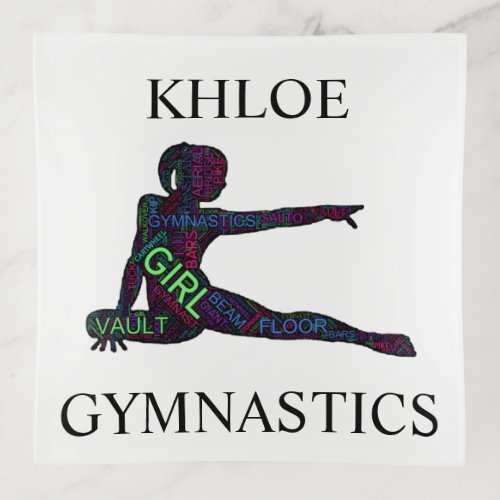 Gymnastics Word Art Trinket Tray