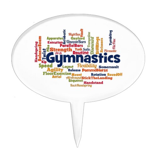 Gymnastics Word Cloud Cake Topper