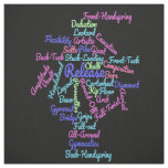 Gymnastics Word Cloud Fabric