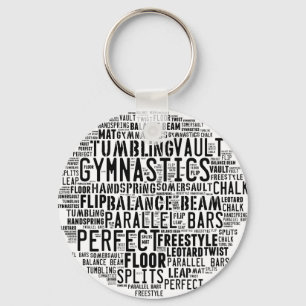 Gymnastics Word Cloud Keychain
