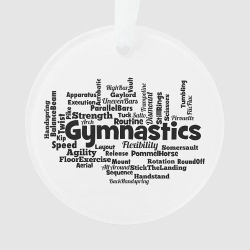 Gymnastics Word Cloud Ornament