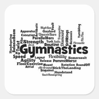 Gymnastics Word Cloud Square Sticker