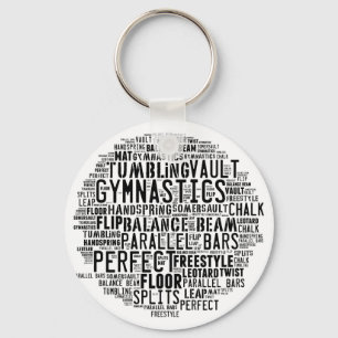 Gymnastics Word Cloud Tumbling Keychain
