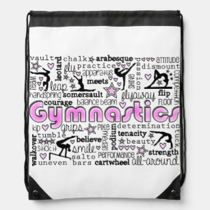Gymnastics Words 2 Drawstring Bag