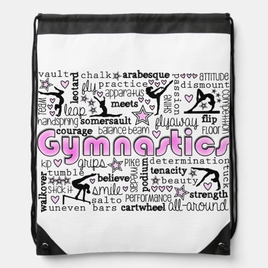 Gymnastics Words 2 Drawstring Bag | Zazzle.com