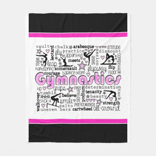 Gymnastics Words 2 Fleece Blanket