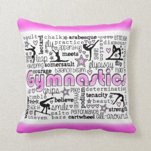 Gymnastics Words 2 Throw Pillow