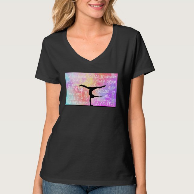Gymnastics Words Ombre T-Shirt (Front)