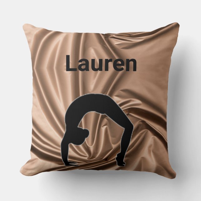 Gymnastics Xcel Bronze Girls Personalize Year/Name Throw Pillow (Front)