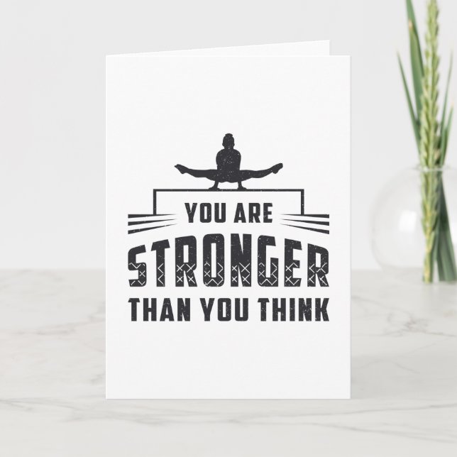 Gymnastics You Are Stronger Beam Bars Gymnast Card (Front)