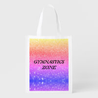 Gymnastics Zone Sparkly Reusable Grocery Bag