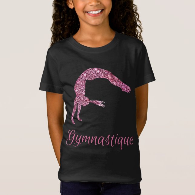 Gymnastique (French) Pink Shimmer T-Shirt (Front)