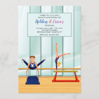 Gymnasts Birthday Party Invitations