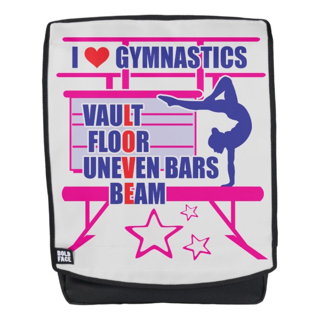 Gymnast's, I love Gymnastics, Gymnastics, Gym Backpack (Front)