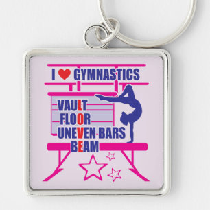 Gymnasts - I Love Gymnastics Keychain