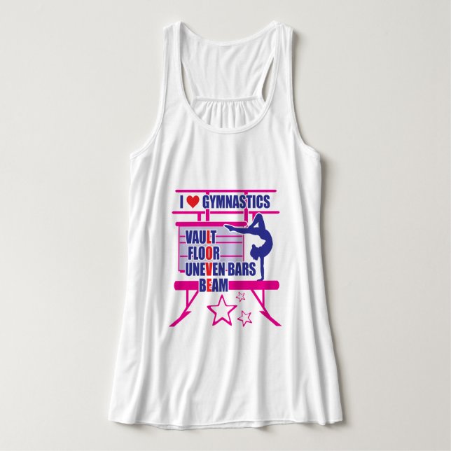 Gymnasts- I Love Gymnastics Tank Top (Design Front)