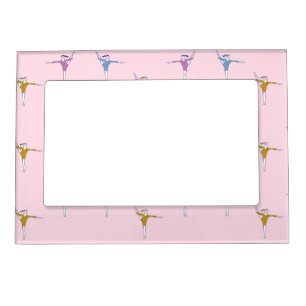 gymnasts on pink magnetic frame
