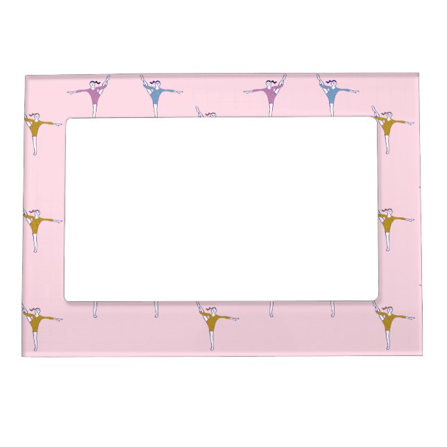 gymnasts on pink magnetic frame (Front)