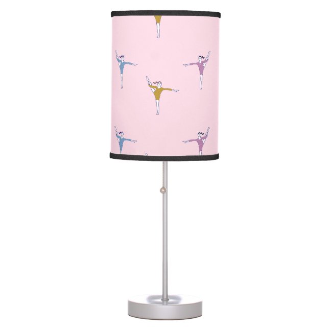 gymnasts on pink table lamp (Front)