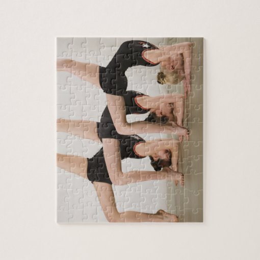 Gymnasts posing upside down jigsaw puzzle Zazzle