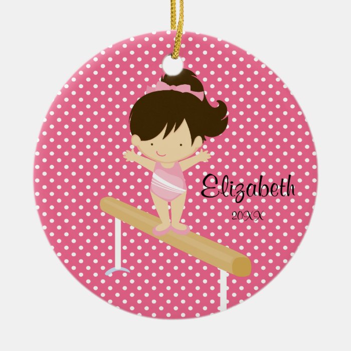Gymnist girl Gymnastics Christmas Ornament Zazzle