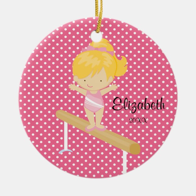 Gymnist girl Gymnastics Christmas Ornament (Front)