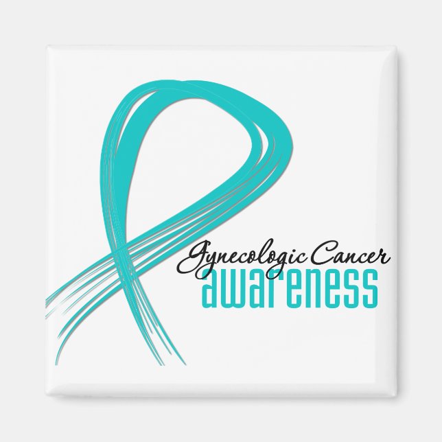 Gynecologic Cancer Awareness Grunge Ribbon Magnet (Front)