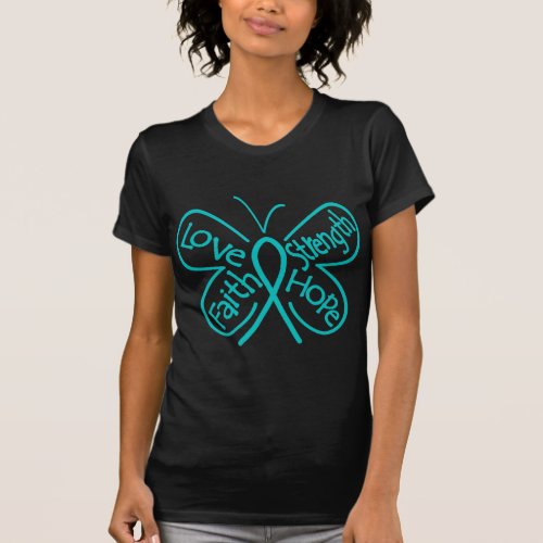 Gynecologic Cancer Butterfly Inspiring Words T_Shirt