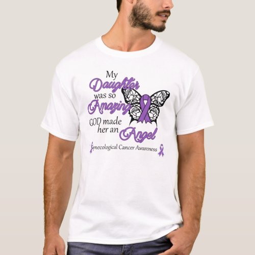 Gynecological Cancer Purple Ribbon Butterfly T_Shirt