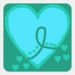 Gynecological, cervical, ovarian Survival Heart Square Sticker
