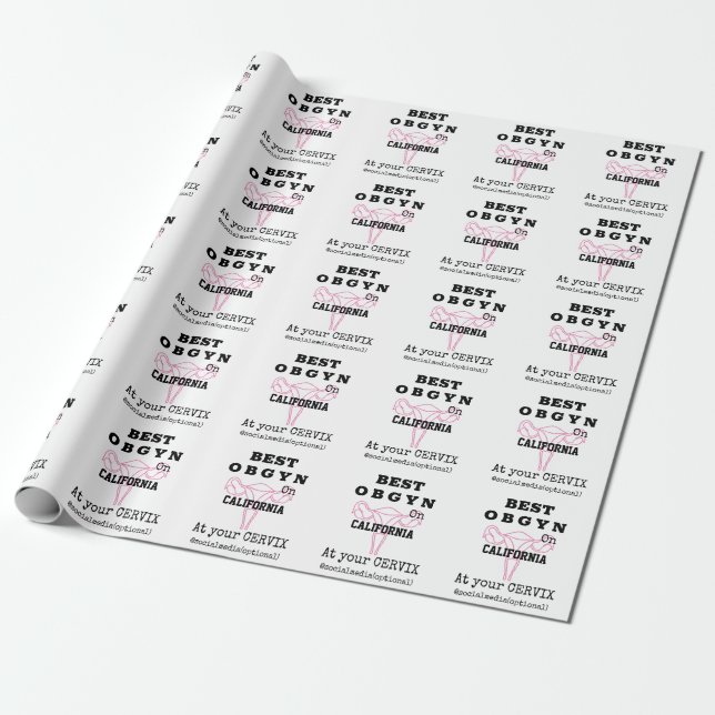 Gynecologist Best OBGYN on Town or City Wrapping Paper (Unrolled)
