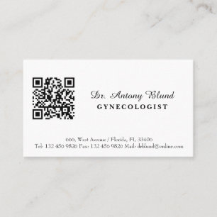 Gynecologist Business card with QR code