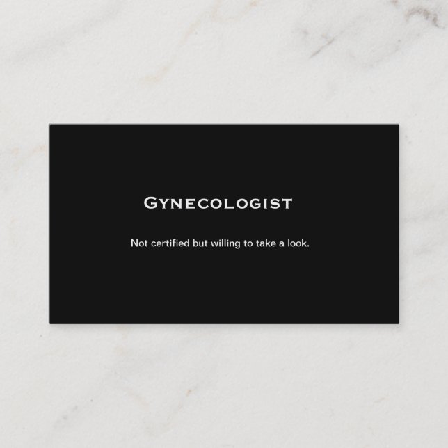 Gynecologist, ice breaker, pick up line, call me business card (Front)