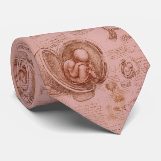 Gynecologist Obstetrician Men's Tie Da Vinci Red (Rolled)