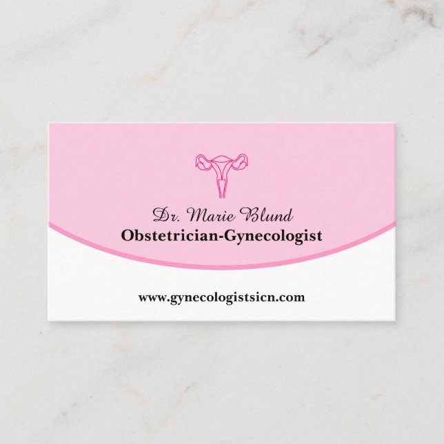 Gynecologist Obstetrician OBGYN Card with QR Code (Front)