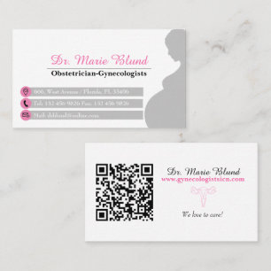 Gynecologist Obstetrician Professional Pink OBGYN Business Card