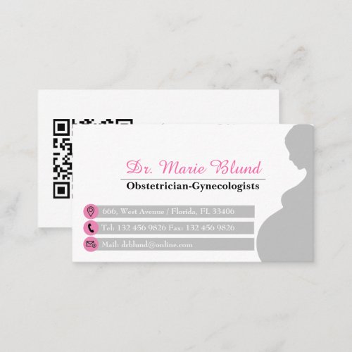 Gynecologist Obstetrician Professional Pink OBGYN Business Card