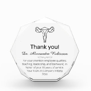 Gynecologist Thank you Appreciation Acrylic Award