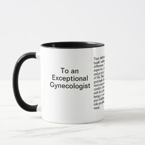 Gynecologist Thank You Message Mug