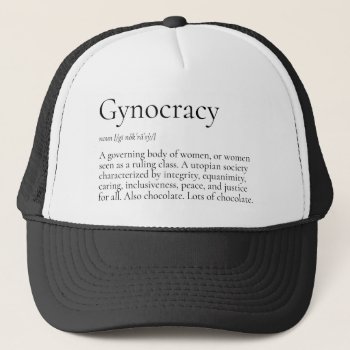Gynocracy Definition Funny Feminist Trucker Hat by Angharad13 at Zazzle