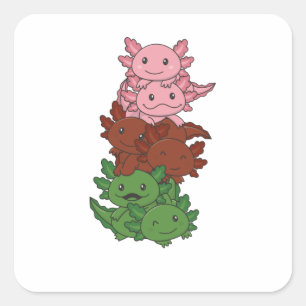 Gynosexual Flag Gander Pride Lgbtq Axolotl Pile Square Sticker