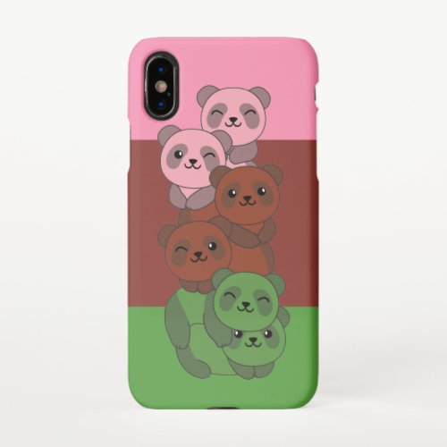 Gynosexual Flag Pride Lgbtq Cute Panda Pile iPhone iPhone XS Case